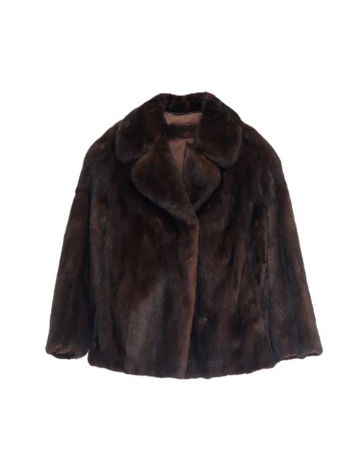 Giacca Pelliccia corta  Visone Mink Marrone mogano Iacopa Jacopa | MINK SHORTBROWN